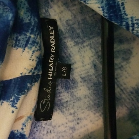 Blue and white sleeveless top sz L - Picture 2 of 4